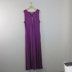 Soft Surrounding Santiago Women's Sleeveless Maxi Dress XL Purple Rayon Boho 562